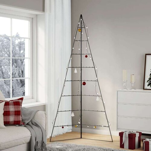 vidaXL Metalno ukrasno božićno drvce crno 210 cm Cene