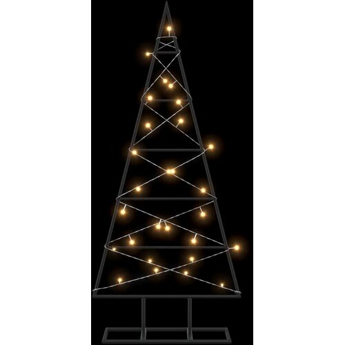  Metalna božićna jelka KUOPIO 90 cm Topla bijela - 90 cm Crna s LED svjetlima Slike