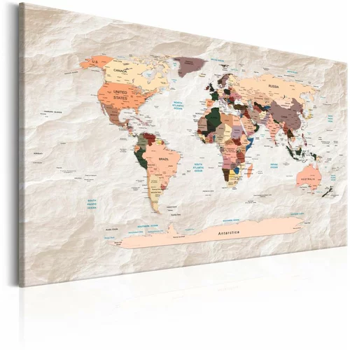  Slika - World Map: Stony Oceans 120x80