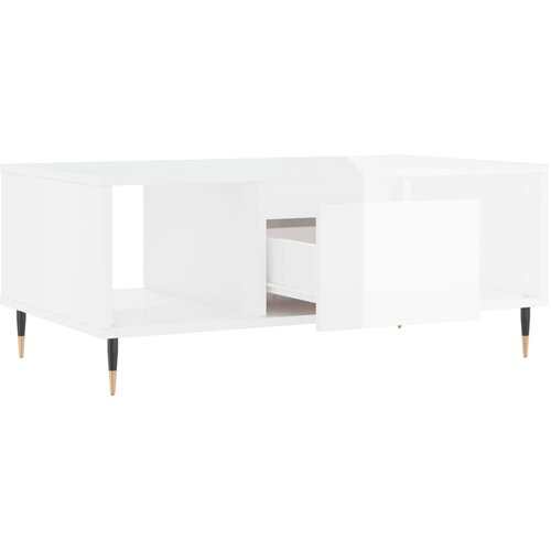  Stolić za kavu sjajni bijeli 90x50x36,5 cm konstruirano drvo Slike
