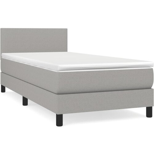 Maison Chic Box spring postelja - Vzmetna postelja z vzmetnico svetlo siva 80x200 cm blago SL114, (21909360) Cene