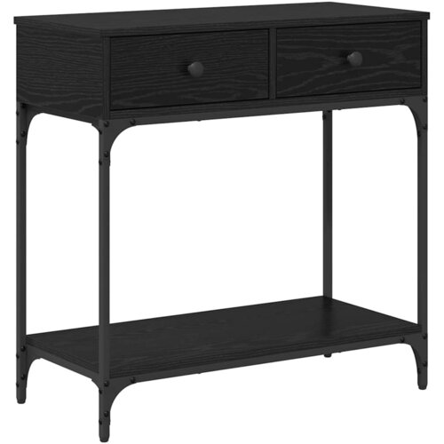 vidaXL Konzolna miza Črni hrast 75 x 34.5 x 75 cm Konstruiran les, (5000044765) Cene