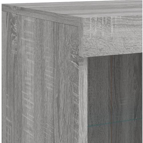 Komoda s LED svjetlima boja sivog hrasta 81x37x100 cm Slike