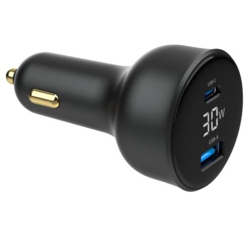 Gembird TA-UC-AC2PD30LCD-CAR-01 hitri avto polnilec z 2 vrati USB PD/QC, črn 30 W, 3.6A LCD, (5000115371) Cene