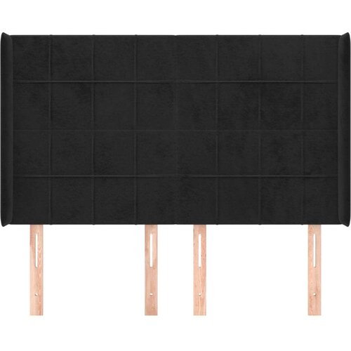  Uzglavlje s u&amp;scaron;ima crno 147x16x118/128 cm bar&amp;scaron;unasto Slike