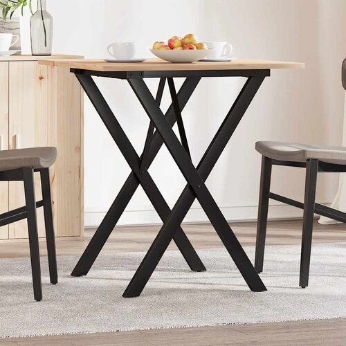  Blagovaonski stol X-oblika 70x70x75 cm od borovine i čelik Slike