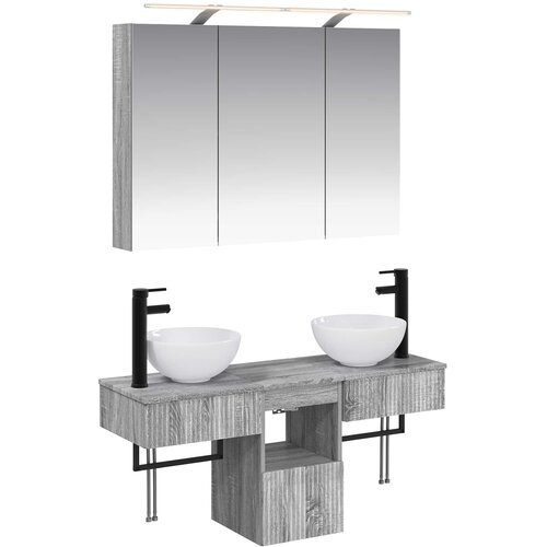  Set ormarića za kupaonicu 4 pcs Siva Sonoma 100 x 14,5 x 70 cm Cijene