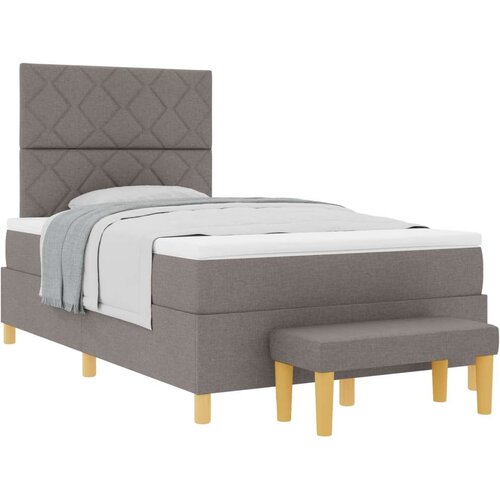  Postelja z vzmetnico z vzmetnico Taupe 120 x 190 cm blago, (5000125817) Cene