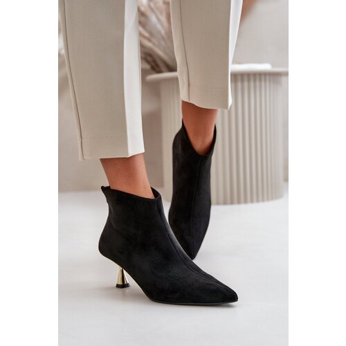 Kesi Women&amp;#039;s stiletto heel ankle boots Eco suede black Terlena Slike