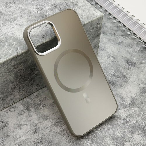 Maska COLOR METAL MagSafe za iPhone 12/ srebrna Slike