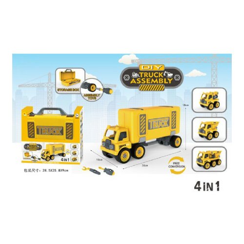 Speed, igračka, sklopivi građevinski kamion u kutiji, 4 u 1, žuta ( 861212 ) Slike