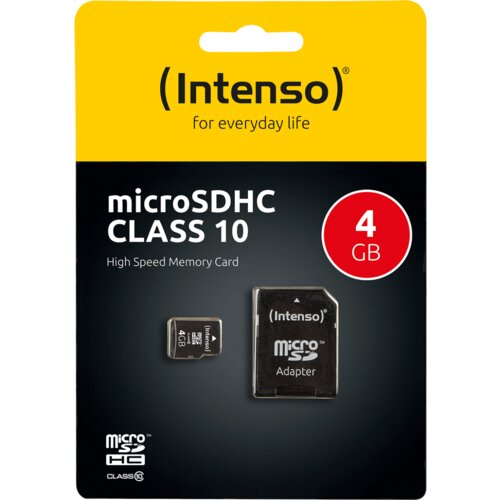 Intenso (Intenso) Micro SD Kartica 4GB Class 10 (SDHC &amp; SDXC) sa adapterom - SDHCmicro+ad-4GB/Class10 Cijene