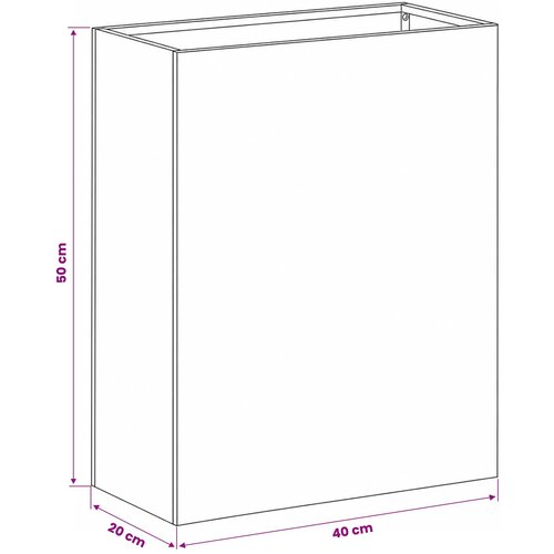  Vrtna saksija Bijela 40 x 20 x 50 cm Čelična vrata Slike