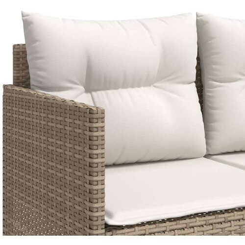  5-dijelni vrtni set sofa s jastucima bež od poliratana Slike