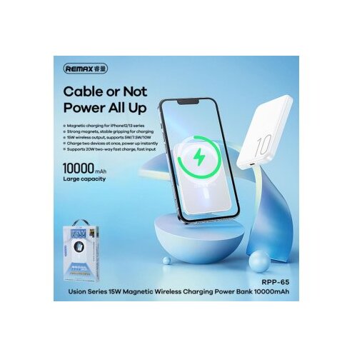 Remax usion rpp-65 pd20w + wireless 15w 10000mah ljubicasti Power bank magsafe ( BAT9604 ) Slike