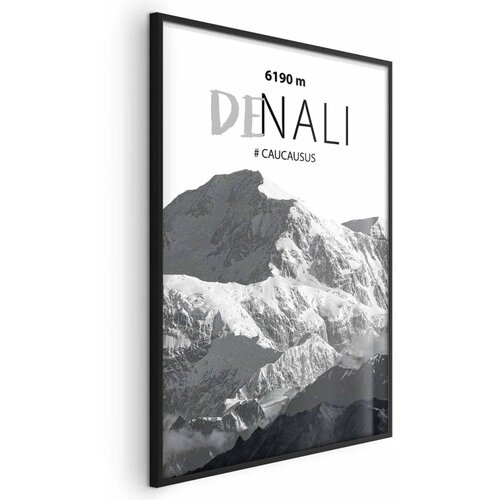  Plakat - Majestic mountain peak Denali mountain crown mountain landscape 21x30 Crni okvir Cene