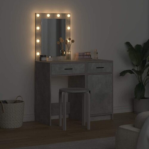  Toaletni stol 2 kom. Siva 50 x 41 x 135 cm Konstruirano drvo Slike