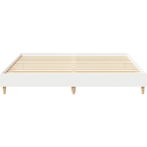  Okvir za krevet bijeli 200 x 200 cm od konstruiranog drva Slike