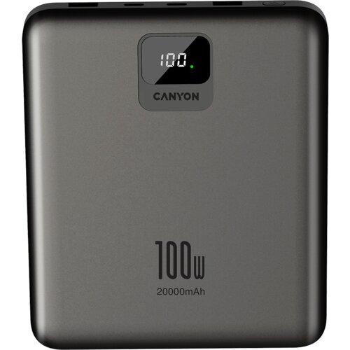 Canyon power bank PB-2008 LED FLAT 20000 mAh PD100W QC3.0 Dark Grey Cijene