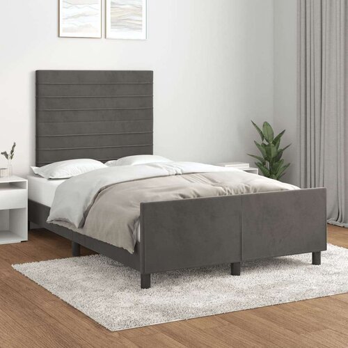  Posteljni okvir z vzglavjem temno siv 120x200 cm žamet, (20738953) Cene