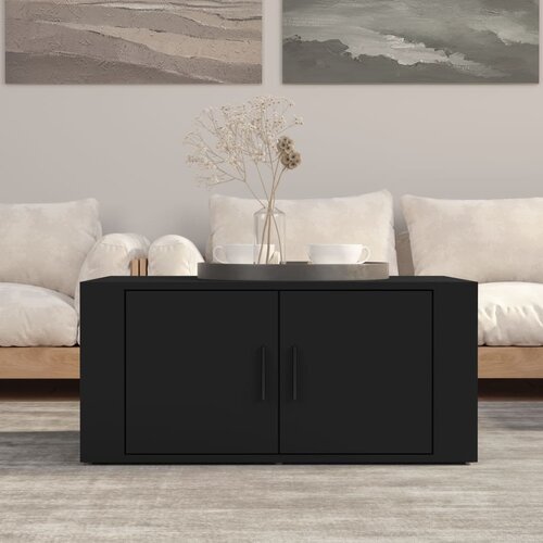 The Living Store Klubska mizica črna 80x50x36 cm inženirski les - Klubska Mizica, (21573815) Slike