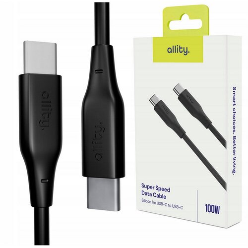 ALLITY kabel AUC-02 USB-C - USB-C 1,0 m 100W CRNI Slike