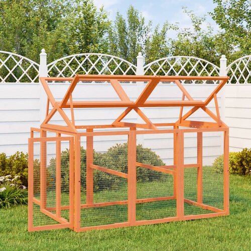 vidaXL Ograda za male živali rjava 141x94x104 cm trdna borovina Cene