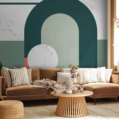  Foto tapeta - Geometric Pattern With Marble Motif 150x105 Premium Cene