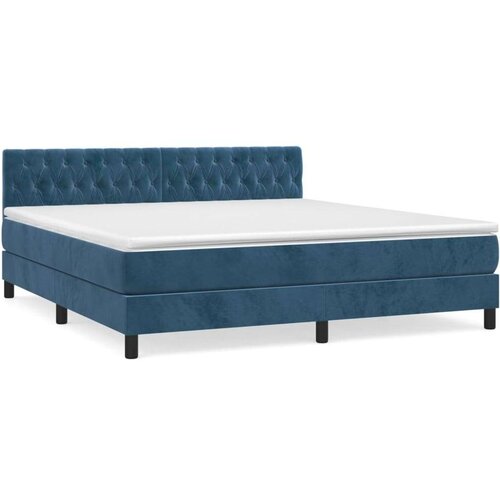 vidaXL Box spring postelja z vzmetnico temno modra 180x200 c Cene