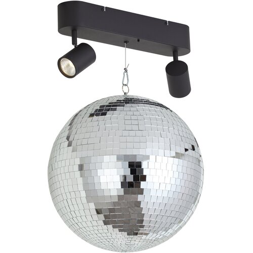 QAZQA Retro viseča svetilka Disko krogla z 2 lučmi, vključno z LED in daljinskim upravljalnikom - Discoball Slike