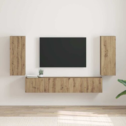 TV zidni ormar 2 pcs Umjetnička hrastovina 30 x 31 x 80 cm Cijene