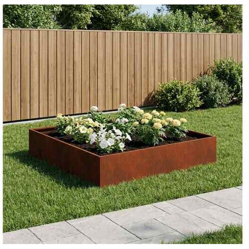 vidaXL Vrtna saksija Rđa 100 x 100 x 20 cm Otporni čelik - Otporni čelik 100 x 100 x 20 cm 1 Cene