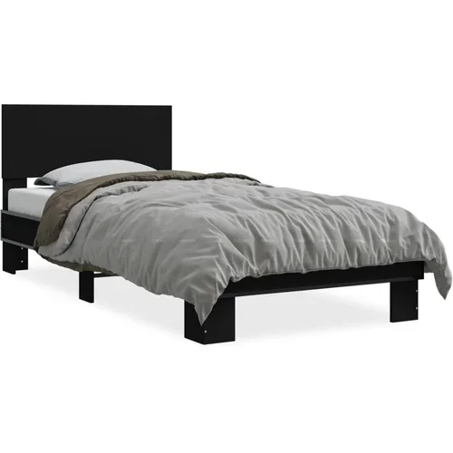  Okvir za krevet crni 90 x 190 cm od konstruiranog drvo i metal