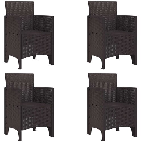 Vrtna stolica 4 pcs Smeđa 53 x 49 x 85 cm Polipropilen Cijene