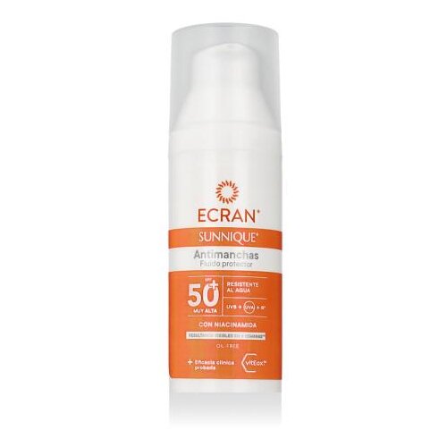 Ecran Sunnique Anti-Dark Spots Protective Fluid SPF50+ za&scaron;čita pred soncem za obraz za vse tipe kože 50 ml unisex Cene