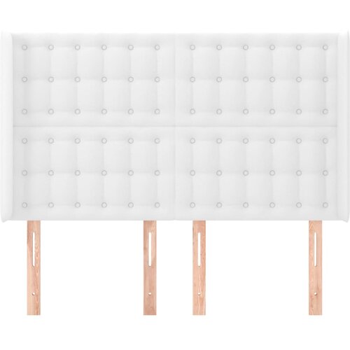  Uzglavlje s u&amp;scaron;ima bijelo 147x16x118/128 cm od umjetne kože Slike