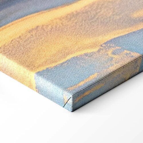  Slika - Pink and blue marble - abstract watercolour with gold accents 90x60 Na talijanskom platnu Slike