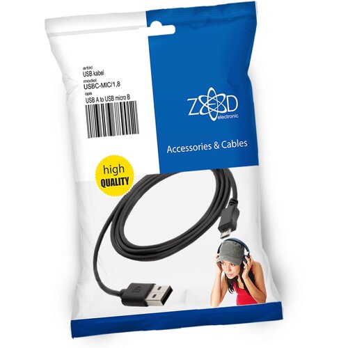 Zed Electronic USB A na USB micro kabl, dužina 1.8 metara &amp;ndash; USBC-MIC/1,8 Slike