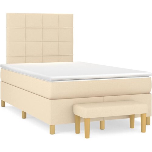  Krevet box spring s madracem krem 120 x 190 cm od tkanine Cene