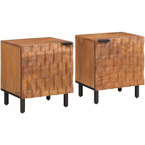 vidaXL Nočna omarica 2 pcs Rjava 40 x 33,5 x 46 cm Masiven les manga, (5000107132) Cene