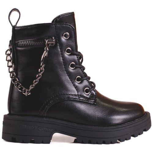 SHELOVET Black girls&amp;#039; ankle boots with chain Slike