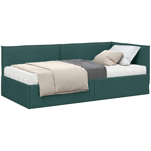 vidaXL Kotni okvir postelje z matrico z vzglavjem 2 pcs Zelena Žamet, (5000163026) Cene