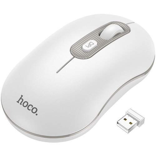 hoco. Hoco Miš bežični, optički, 1600 dpi, 2.4 GHz, USB nano - GM21 Platinum , Bijeli Cijene