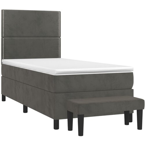 Box spring krevet s madracem tamnosivi 90x190 cm bar&amp;scaron;unasti Slike