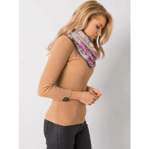 Fashion Hunters Light gray scarf with flowers