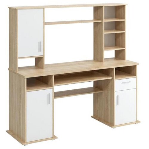 CARRYHOME pisalna miza les bela, hrast sonoma Slike