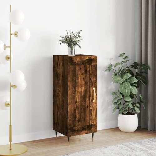 VidaXL Komoda dimljeni hrast 34,5x34x90 cm inženirski les Slike