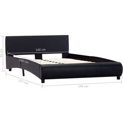  Okvir za krevet od umjetne kože s LED svjetlom crni 140x200 cm Slike