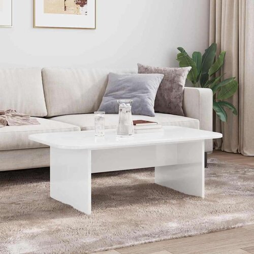  Stolić za kavu Visoki sjaj bijela 93 x 53 x 33 cm Konstruirano drvo Slike