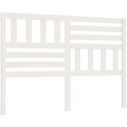  Uzglavlje za krevet bijelo 146 x 4 x 100 cm od masivne borovine Slike